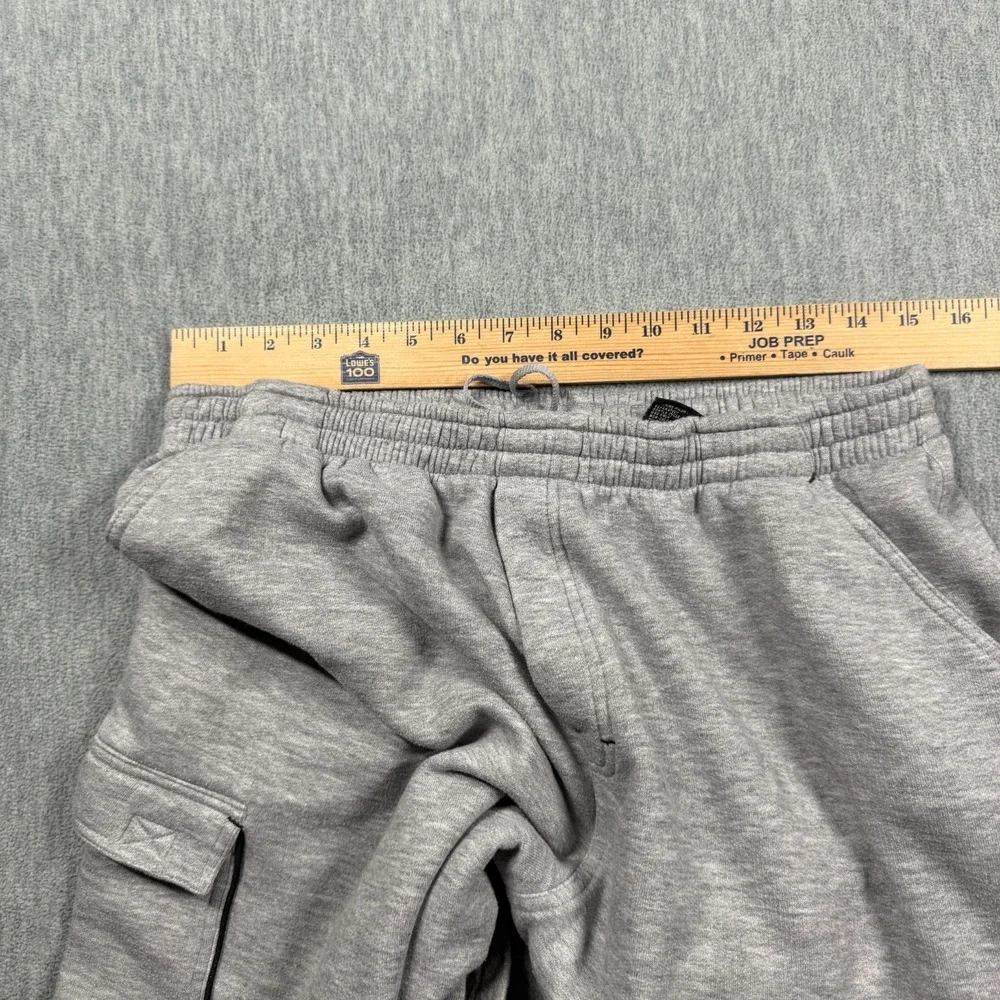 Starter Sweatpants Mens Medium Gray Fleece Cargo Pocket Elastic Waist Casual VTG